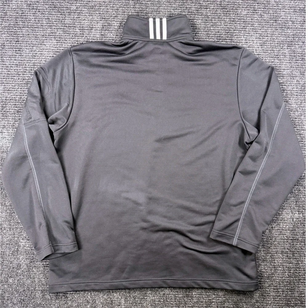 Adidas Mens 1/4 Zip Pullover Jacket Black XL W60595 3-Stripe Mock Neck Pocket